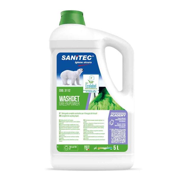 green power washdet detergente concentrato per lavatrice sanitec 5 l