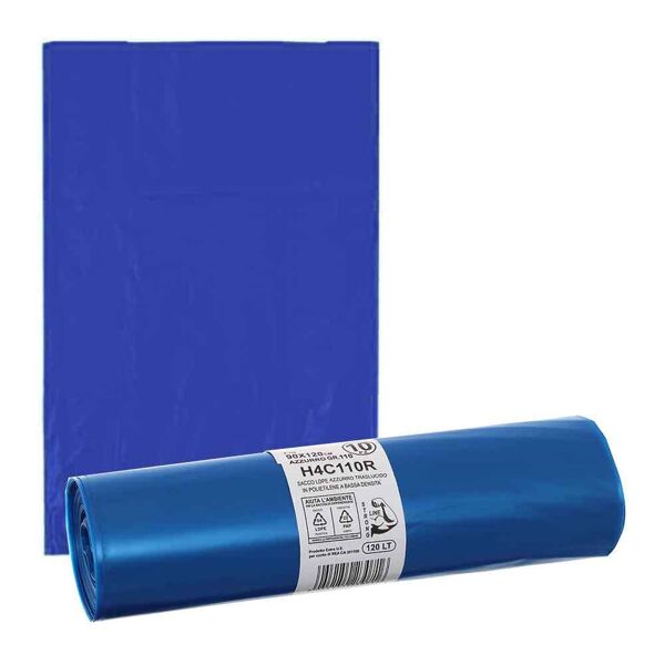 bio extrusion 10 sacchi spazzatura blu extra resistenti in plastica ldpe 90 x 120 cm