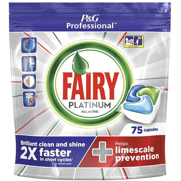 fairy platinum professional pastiglie per lavastoviglie domestiche 75 caps