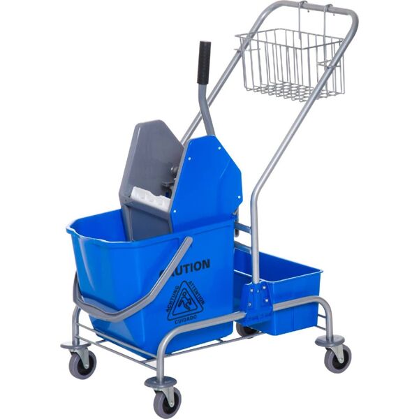 dechome 7d0010 carrello pulizie professionale con secchio 25 lt e strizzatore blu - 7d0010