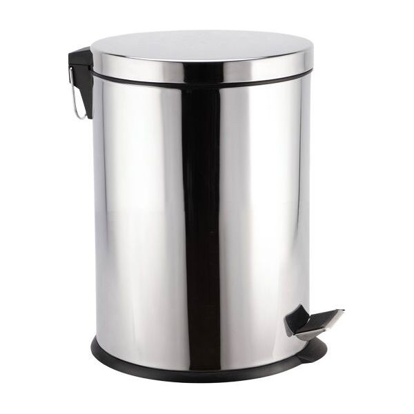 lady doc 08822 pattumiera a pedale 20 litri gettacarte ufficio acciaio inox secchio interno colore silver - 08822