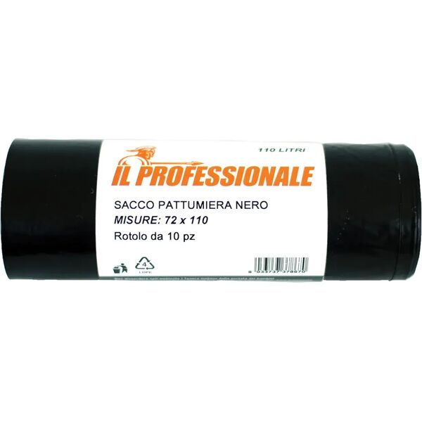 tecnomat sacco pattumiera nero 72x110 cm 30 µm 10 pezzi in ldpe antigoccia