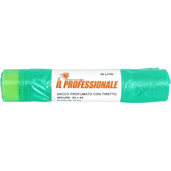 tecnomat sacco pattumiera verde 55x65 cm in hdpe antigoccia con maniglia a scorrimento