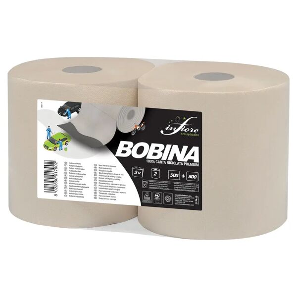 tecnomat 2 rotoli di carta 500 strappi 3 veli 140 m x 24 cm (lxh) Ø 28 cm 3 veli 100% riciclata