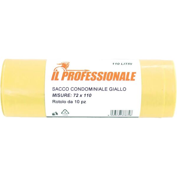 tecnomat sacco pattumiera giallo 72x110 cm 10 pezzi in ldpe profumato e antigoccia