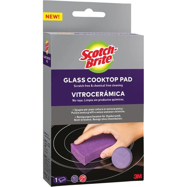 3m spugna scotch brite per vetroceramica senza prodotti chimici viola 1 pezzo