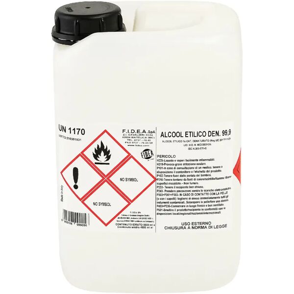 fidea alcool etilico 99° denaturato 5 l