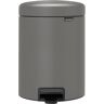 Brabantia Cestino da bagno a pedale newicon  Mineral Concrete grey 5 Lin inox