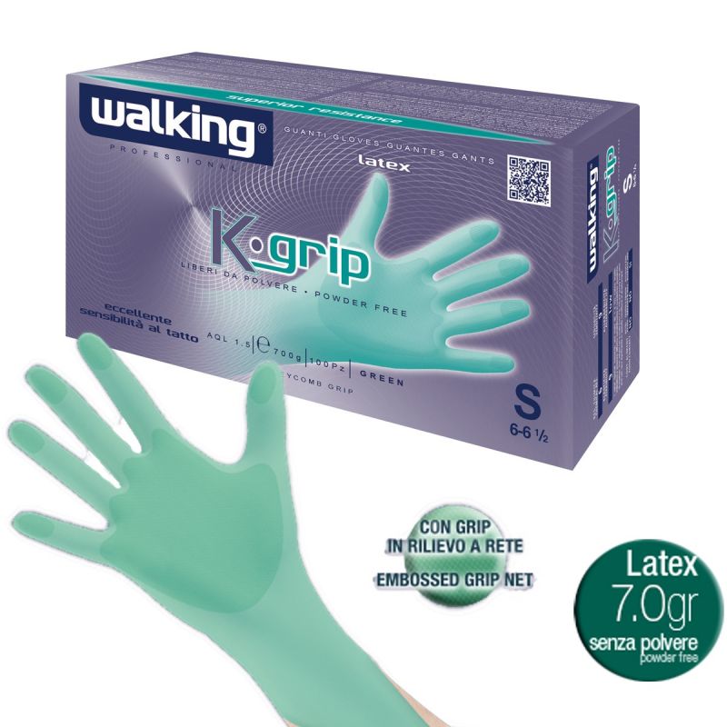 Walking Guanti Monouso In Lattice Profumazione Alla Menta Con Grip Ideale Per Dentisti