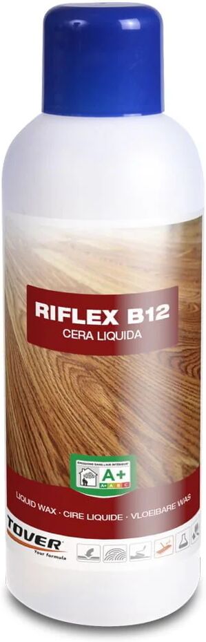 Tover Vari Formati Riflex B/12 Cera Liquida Idrorepellente Per La Protezione E La Manutenzione Del Legno Grezzo, Verniciato, Cerato O Oliato. - Bianca 1lt