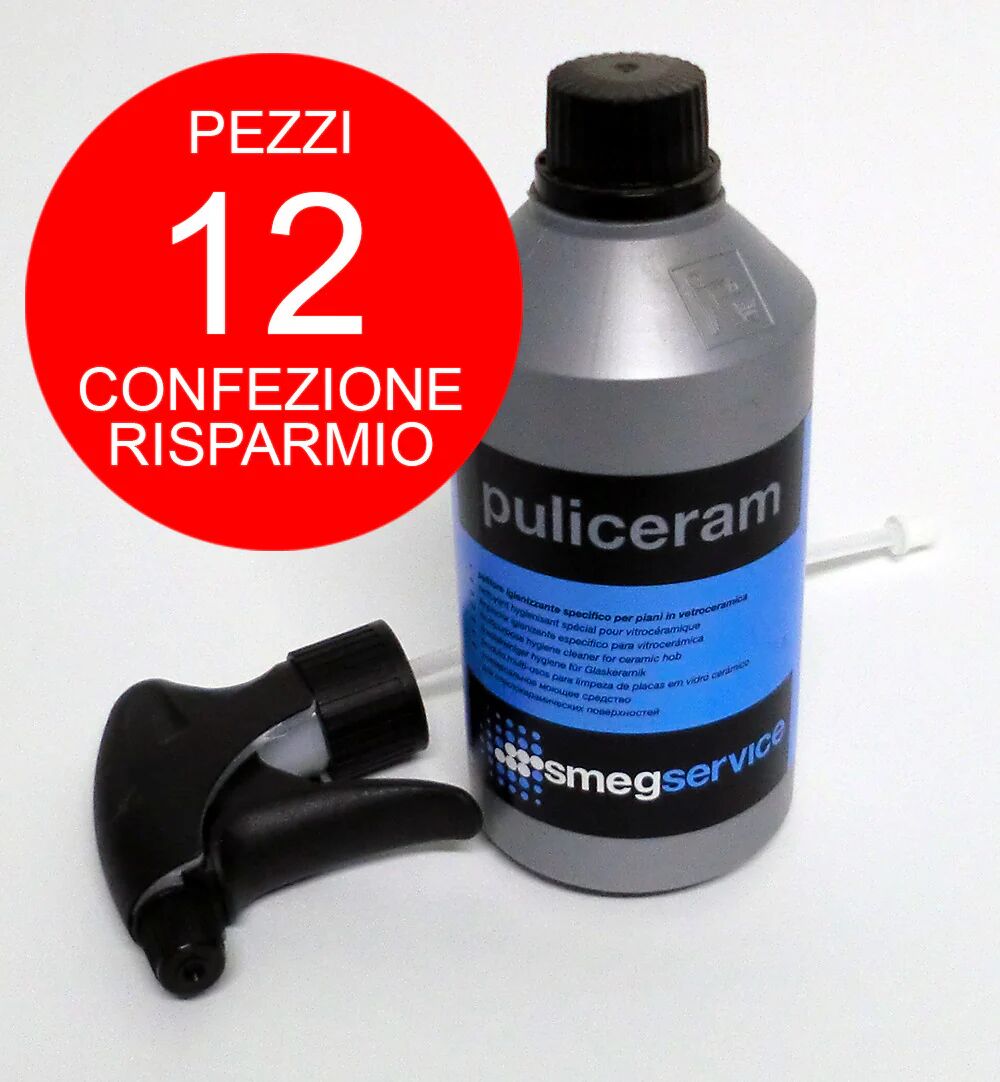 Ⓜ️🔵🔵🔵👌 Smeg Home Care PULICERAM x12 - Pulitore spray igienizzante per piani in vetro