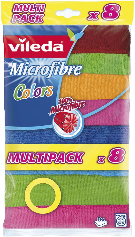 Vileda Panni Colors 100% Microfibre 30x30cm 8pz