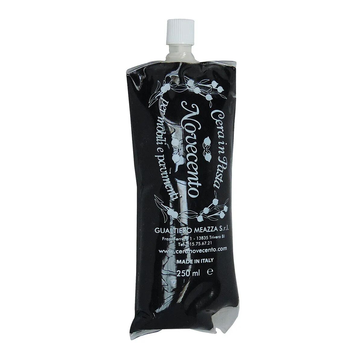 CERA_NOVECENTO Cera Novecento In Pasta Tubetto 250 Ml Nera 6-8 M² Con 1 L