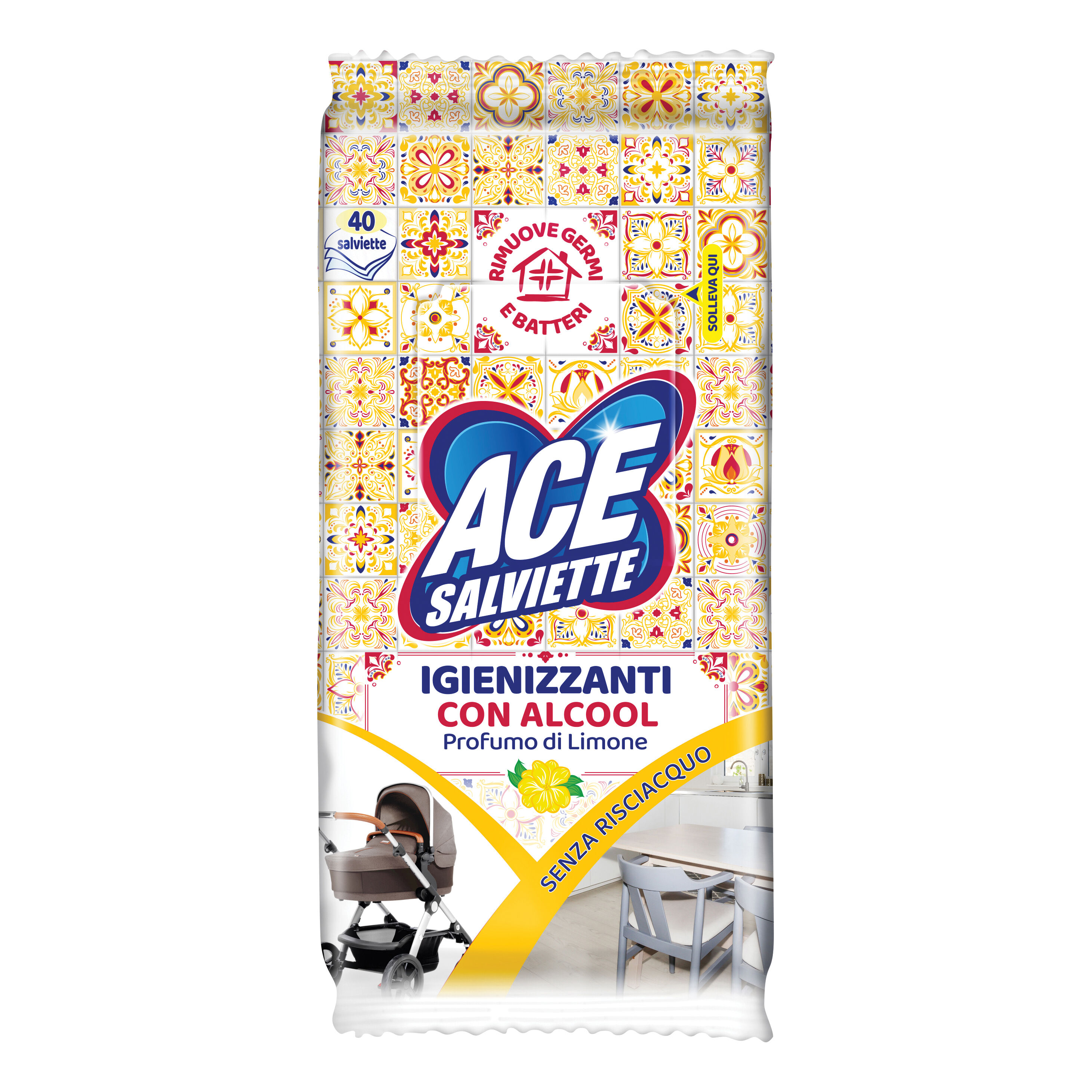 fater Ace salviette igienizzanti sgrassanti 40 pezzi