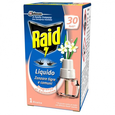 Ricarica Liquida Al Gelsomino Per Diffusore Raid Liquido Elettrico Antizanzare 21 Ml