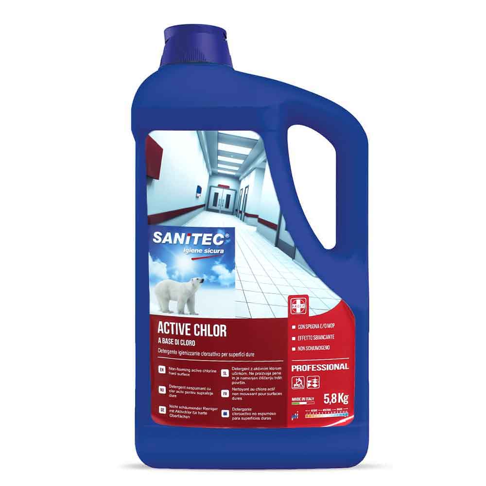 Active Chlor Detergente Profumato Con Cloro Attivo Sanitec 5 Litri