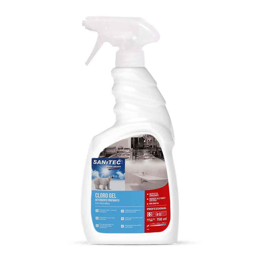 Cloro Gel Detergente Spray Profumato Con Cloro Attivo Sanitec 750 Ml