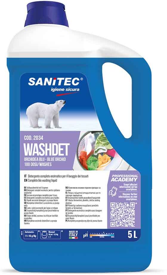 Washdet Orchidea Blu Detergente Enzimatico Per Lavatrice Sanitec 5 L