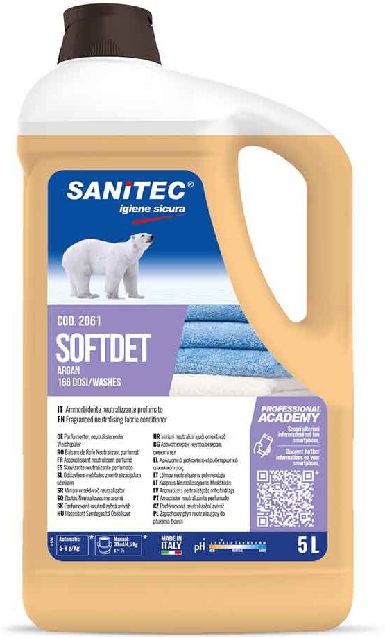 Softdet Argan Ammorbidente Profumato Per Lavatrice Sanitec 5 L