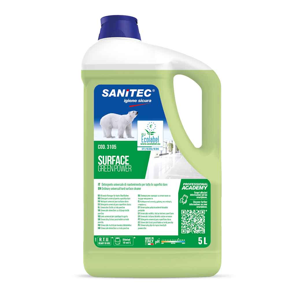 Surface Green Power Detergente Ecologico Per Superfici Sanitec 5 L