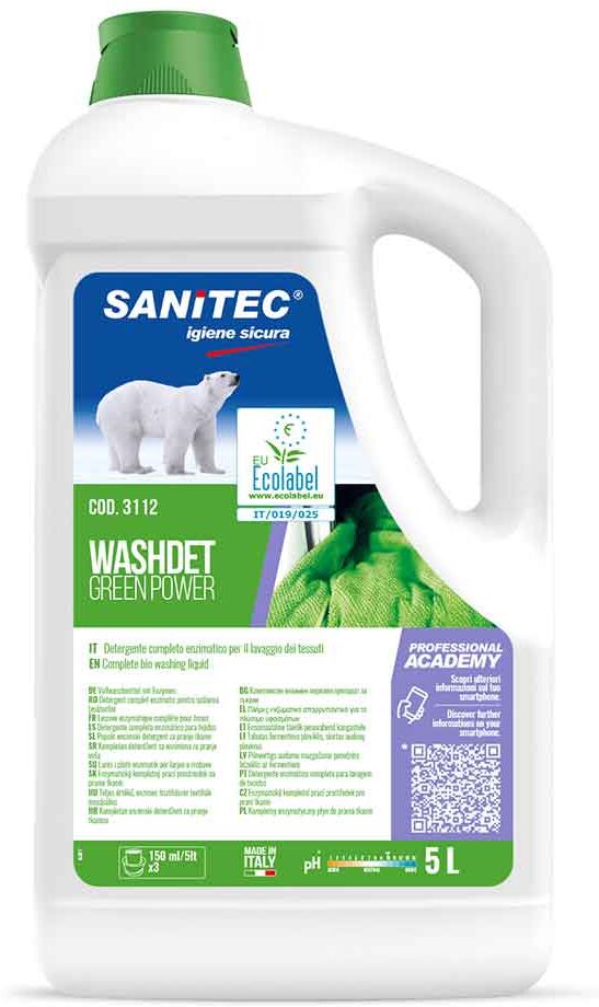 Green Power Washdet Detergente Concentrato Per Lavatrice Sanitec 5 L