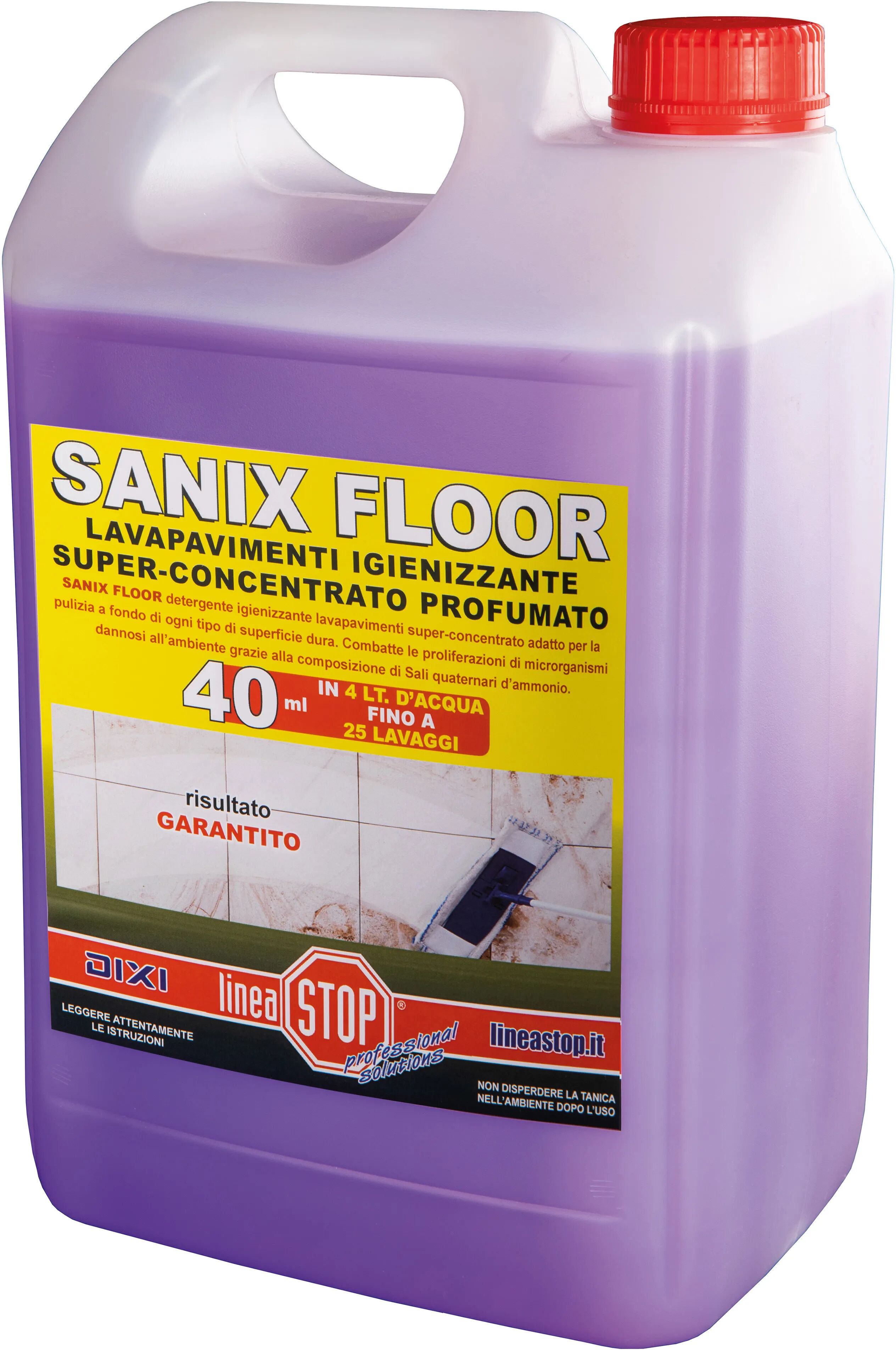 Dixi DETERGENTE IGIENIZZANTE SANIX FLOOR 5 l CONCENTRATO PER PAVIMENTI E SUPERFICI DURE