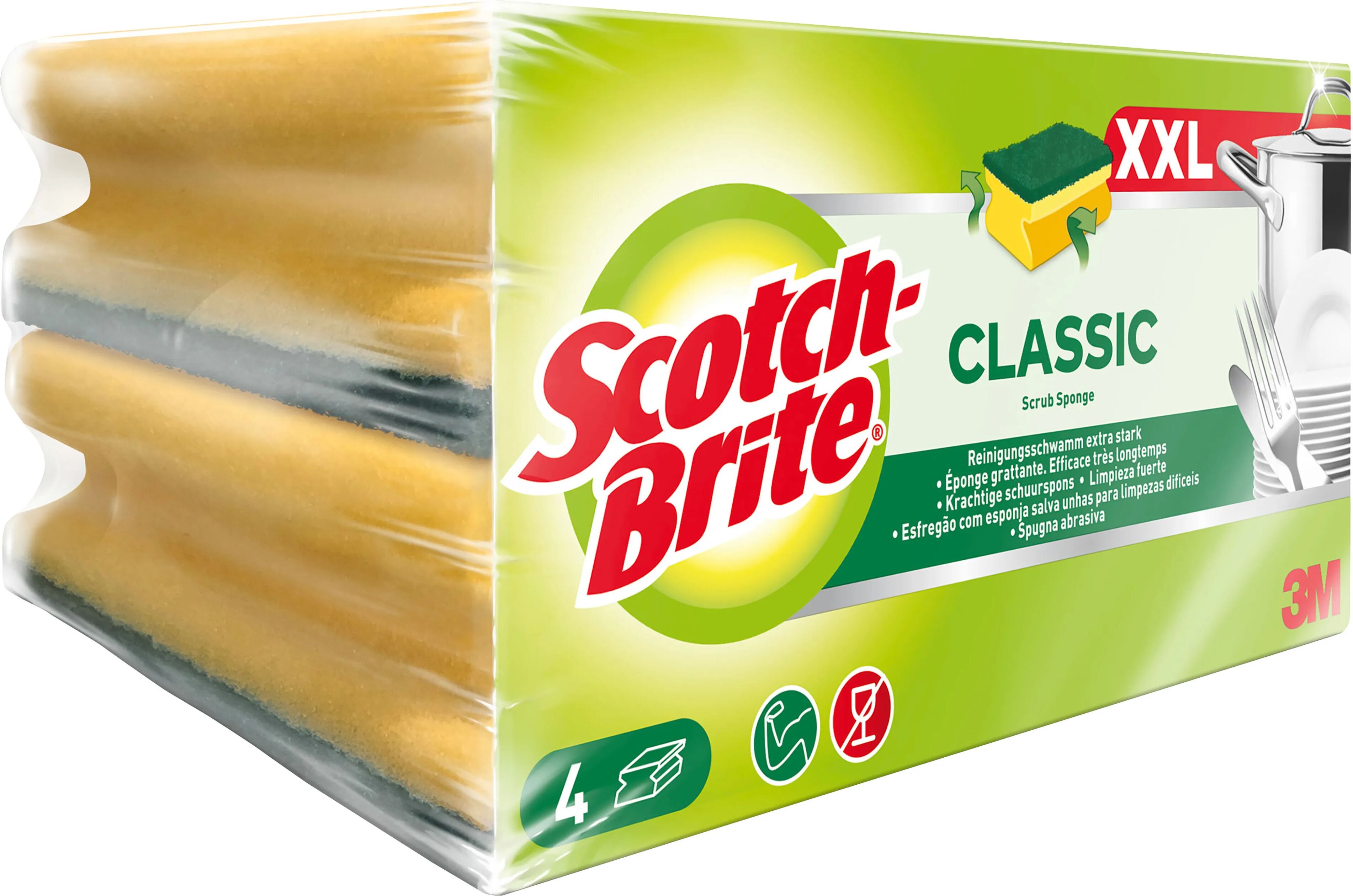 3M SPUGNA SCOTCH BRITE SOLO FIBRA VERDE XXL RESISTENTE E ABRASIVA MISURA XXL 1 PEZZO