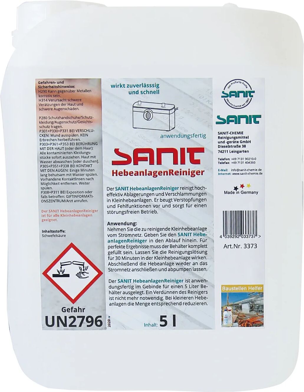 Sanit HebeanlagenReiniger HebeanlagenReiniger 5 l  3373