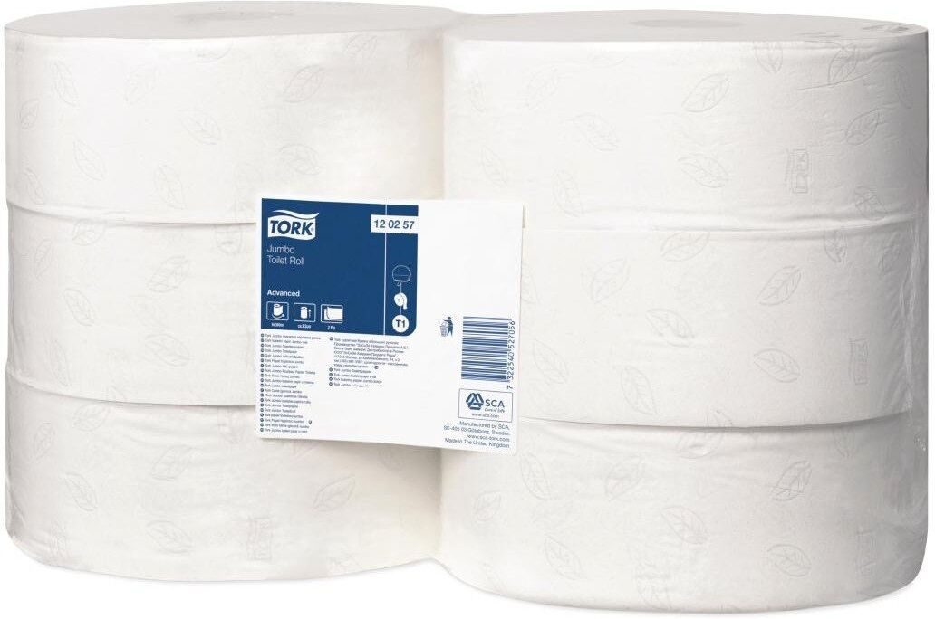 Tork Toiletrol Tork jumbo, 2-laags, 360m, 6 stuks, voordeelpak, dispenser zie: DB464