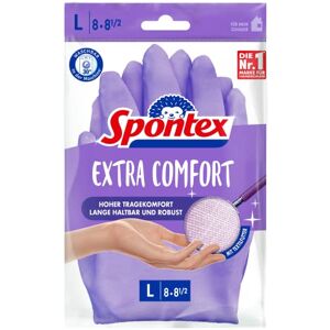 Spontex 12307018Extra Comfort premium huishoudhandschoenen met zachte textielvoering ideaal voor alle schoonmaakwerkzaamheden in het huishouden wasbaar op 30 C maat L (8-85) 1 paar paars