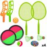 Lucavo Racquet Set Colorbaby Buitenkant 4-in-1 20 x 43,5 x 0,5 cm (4 Stuks)