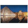 Artland Aluminium dibond print Glazen piramide Musée du Louvre, Parijs geschikt voor binnen en buiten, buitenafbeelding geel