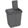 Ribelli ® Duo-afvalemmer, twee bakken plastic afvalemmer afvalscheidingssysteem 2x25 L