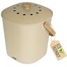 HMF Duurzame bio-afvalemmer keuken, geurdichte compostemmer met deksel, 6 liter, beige