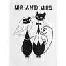 Half a Donkey Mr and Mrs Large Cotton Tea Towel