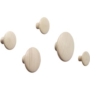 Muuto The Dots Coat Hooks Set Of 5, Oak