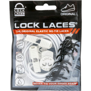 Lock Laces No Tie Shoelaces Solid White 120cm, Solid White