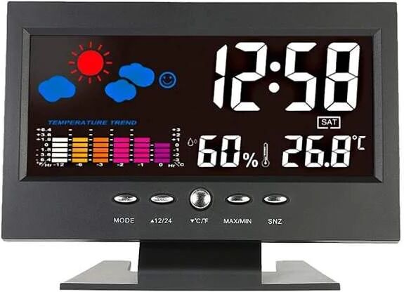 eStore Digital LED-Klokke, Alarm, Dato og Termometer