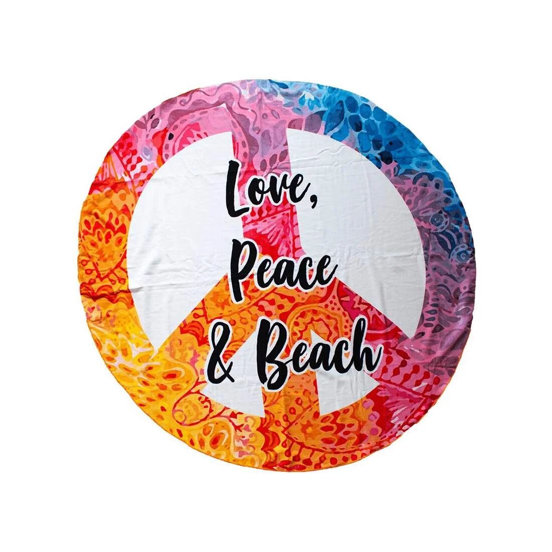 eStore Badelaken i mikrofiber, Love, Peace & Beach