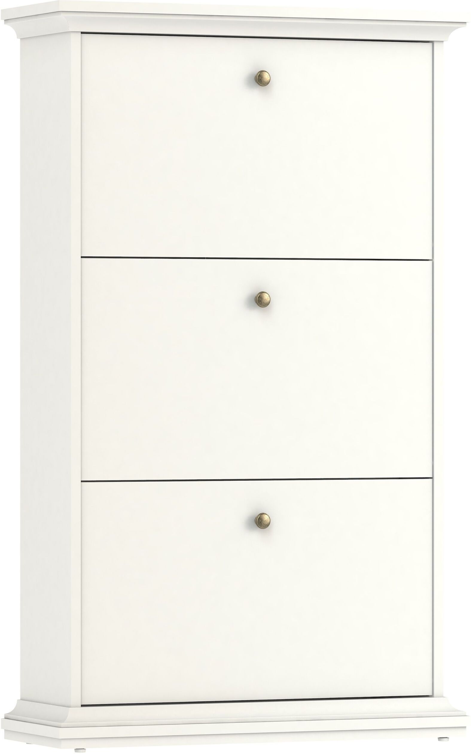 Tvilum Paris Skoskap - Hvit m/hvit top - 127,8x77,8   Unoliving