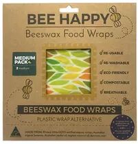 Bee Happy Beeswax Food Wraps - 2 x Medium