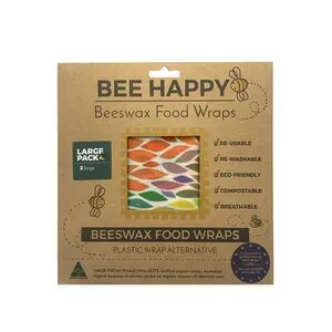 Bee Happy Beeswax Food Wraps - 2 x Large