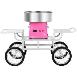 Royal Catering Sockervaddsmaskin - set - med vagn - 52 cm - rosa/vit