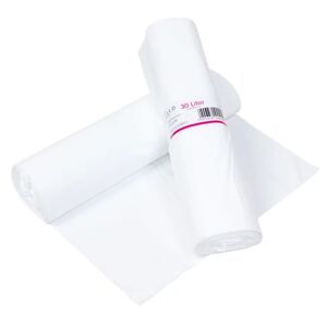 Soppåse för papperskorg, 30 liter, vit, 520x580 mm, 12my