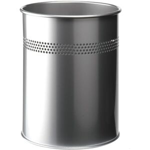 Papperskorg metall 15l silver