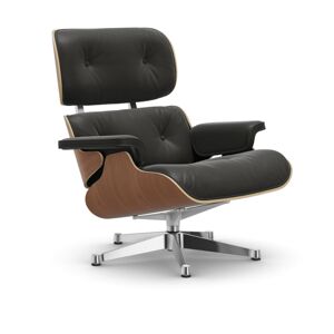 Vitra - Lounge Chair, Cherry Polished Base, Leather Cat. L40 Leather Premium 66 - Nero - Svart - Fåtöljer - Metall/trä