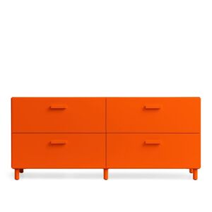 Relief - Relief Chest Of Drawers Low Legs Orange - Orange - Orange - Byråer - Metall/trä