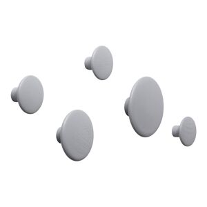 Muuto - The Dots Coat Hooks Set Of 5, Grey - Grå - Krokar