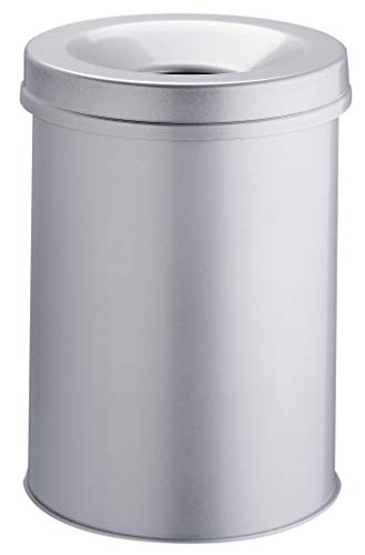 330510 Durable  papperskorg säker, rund, självsläckande lock, 15 liter, grå
