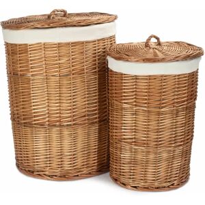 August Grove Wicker 2 Piece Lined Laundry Basket Set brown 60.0 H x 46.0 W x 46.0 D cm